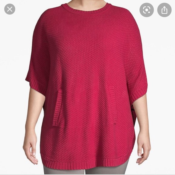 Lane Bryant textured poncho with kangaroo pocket - Picture 1 of 7